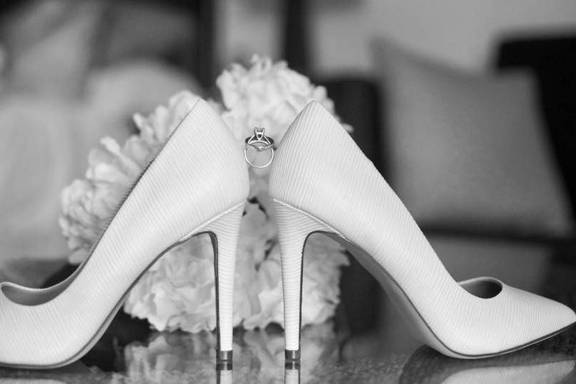 Bride's shoes and rings