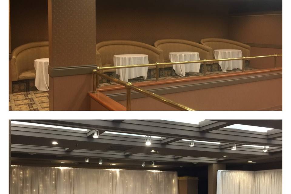 Wall draping before & after