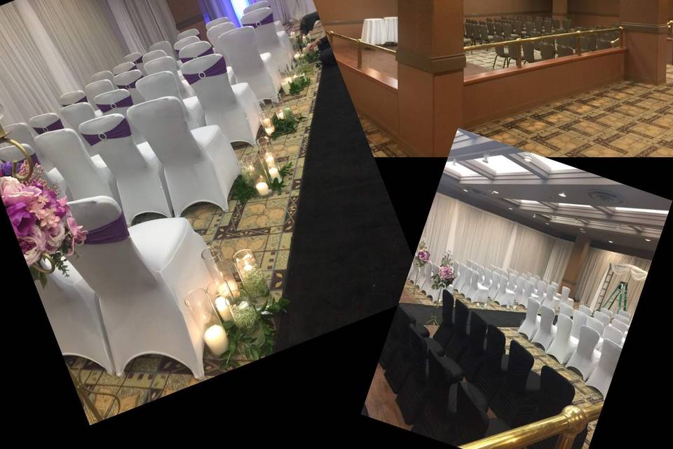 Before & after room draping