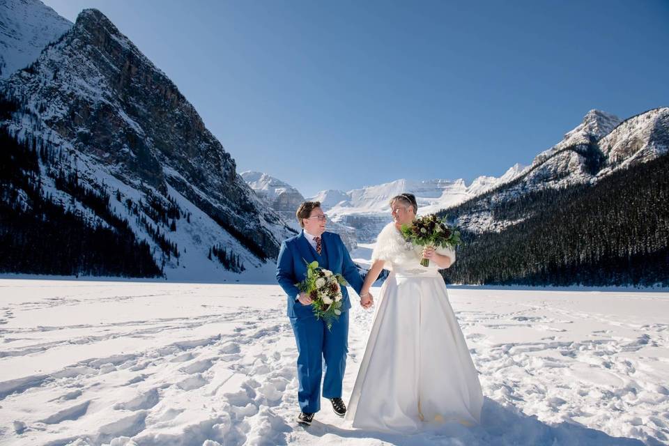 Claire and Sharon at Lake Louise