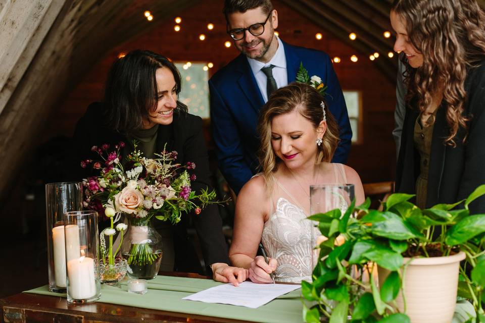 At the singing table