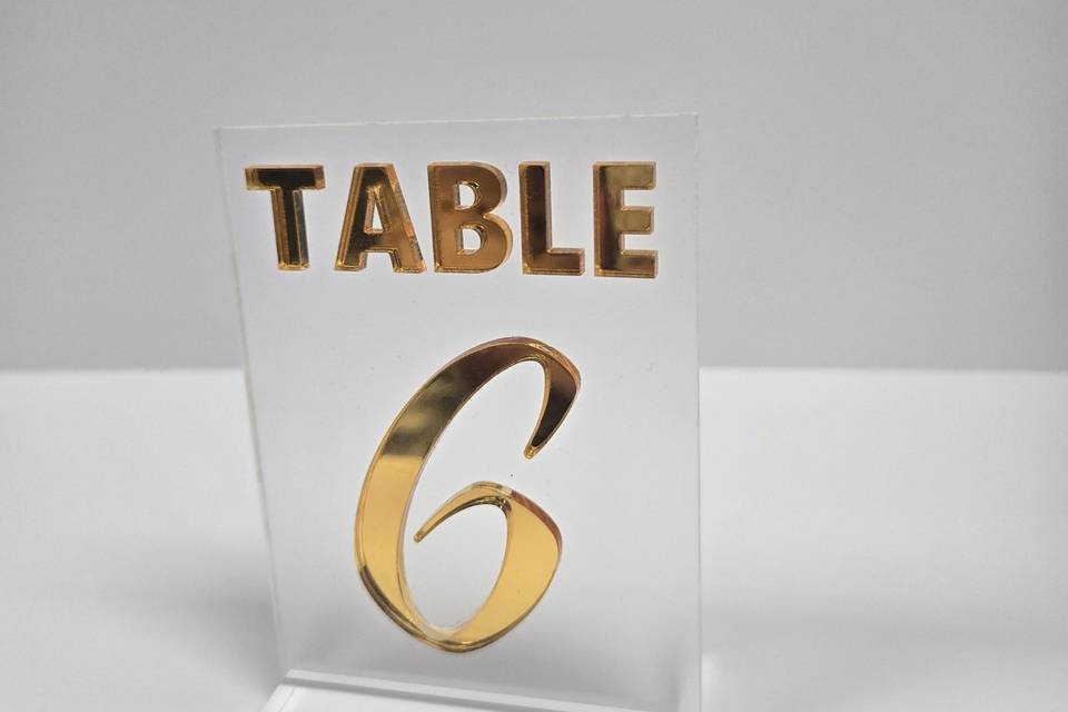 Acrylic Table Number