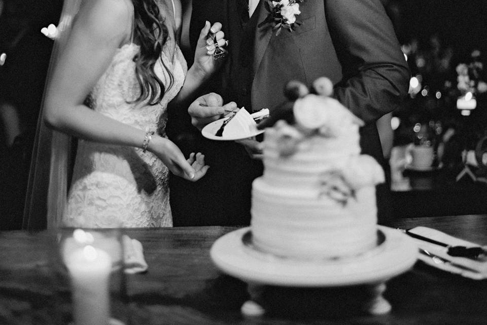 Cake cutting the lake house