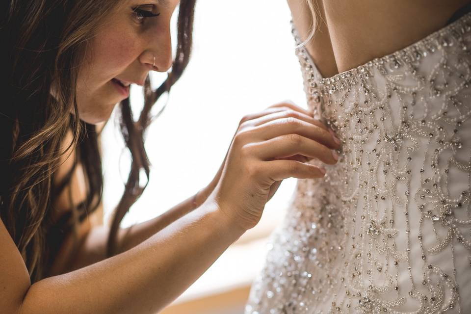 Bride getting ready