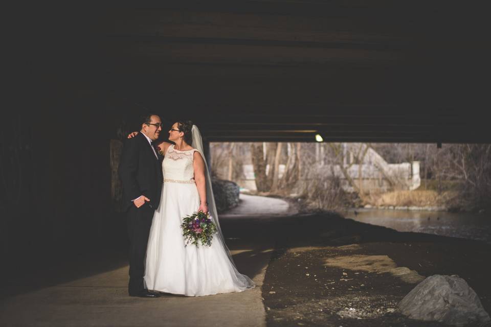 Couple in old car