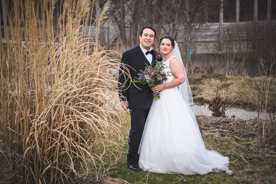 Couple in country setting