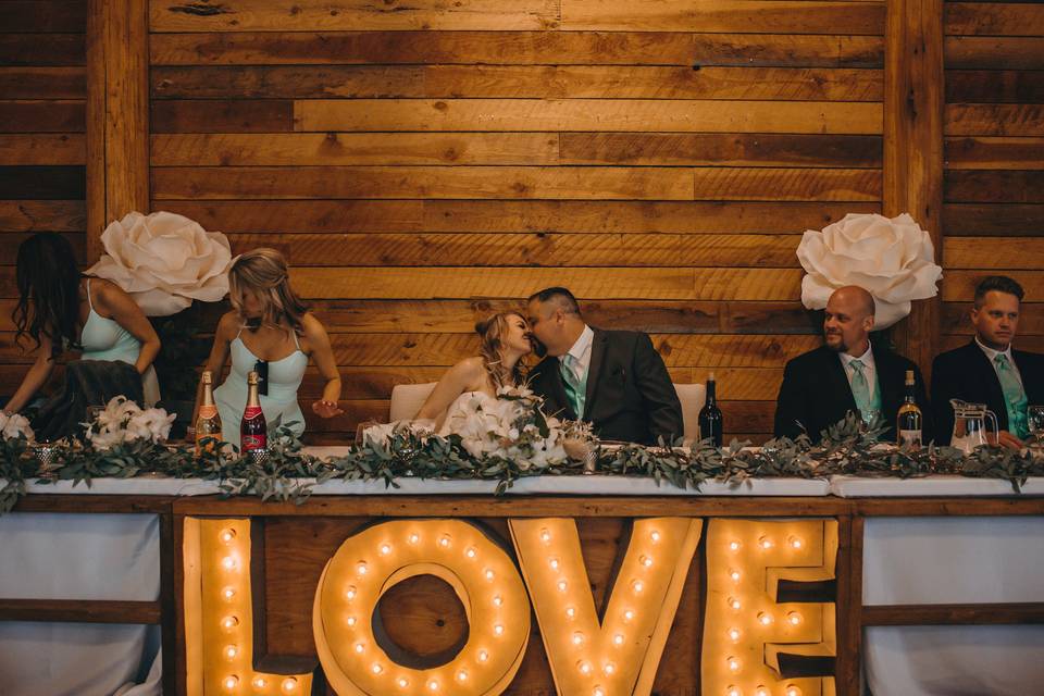 Love sign head table