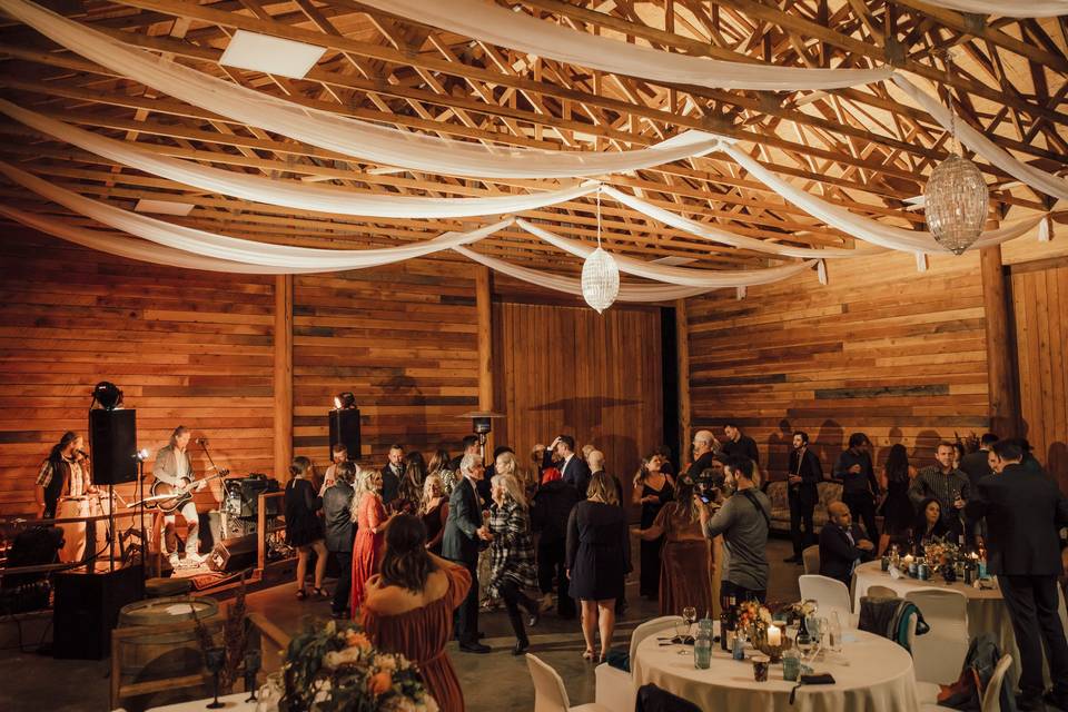 Reception barn dance area