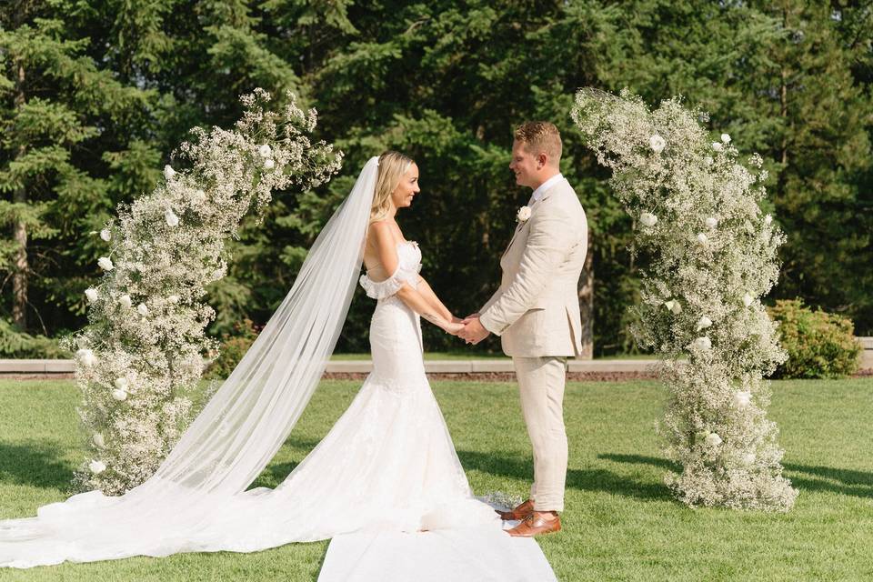 Gorgeous couple on lawn