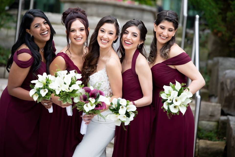 Bridal party hair makeup