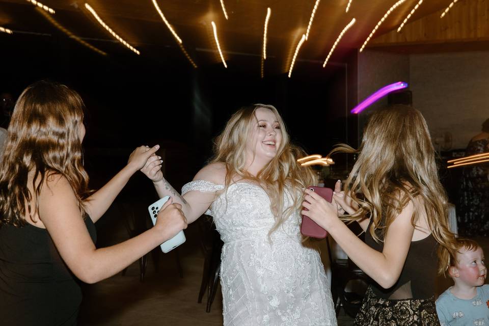 Bride dancing