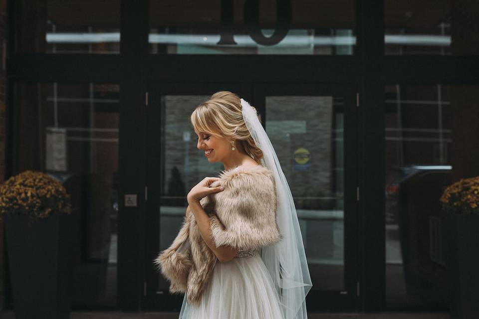 Bridal Braid with veil