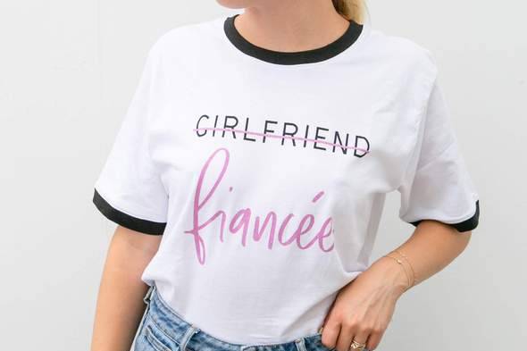 Girlfriend to fiancée t-shirt