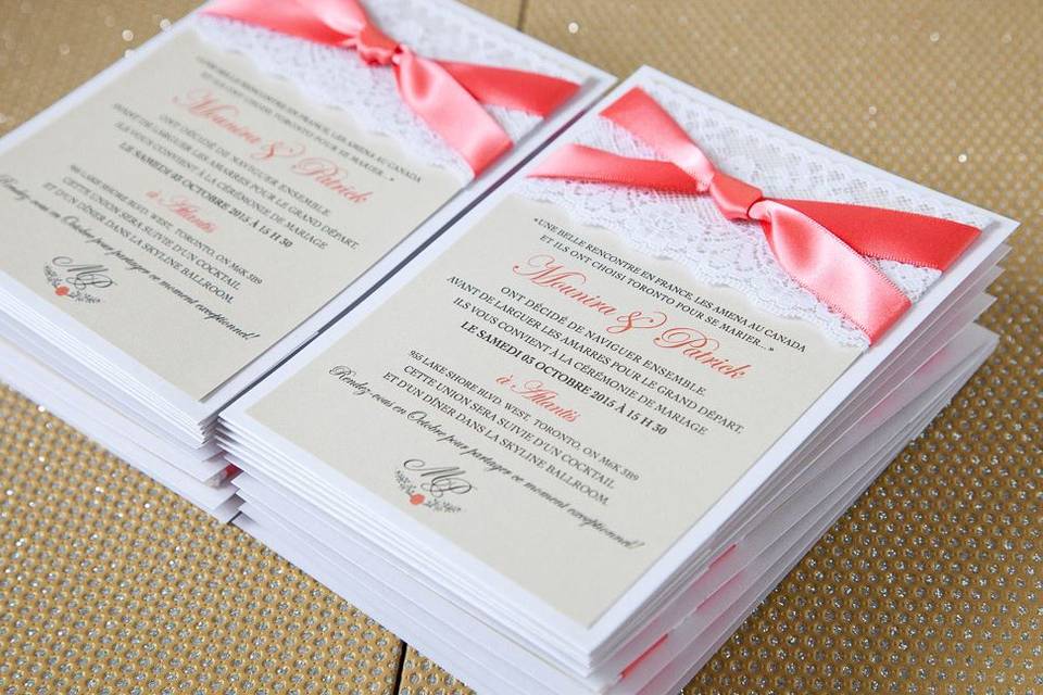 The Best Cards Coral Wedding
