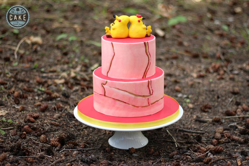 Marble Pikachu Wedding Cake