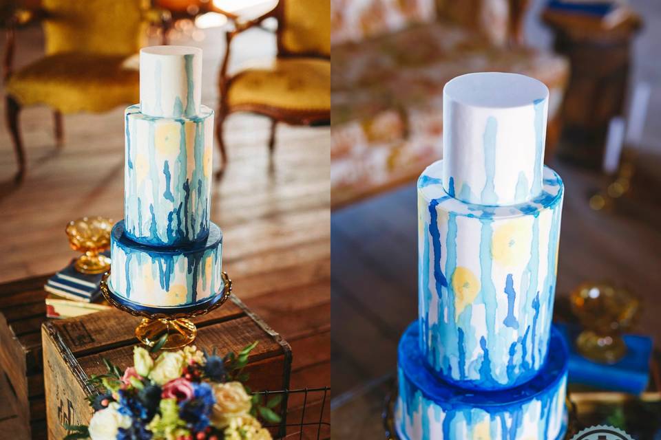 Watercolor modern Wedding Cake