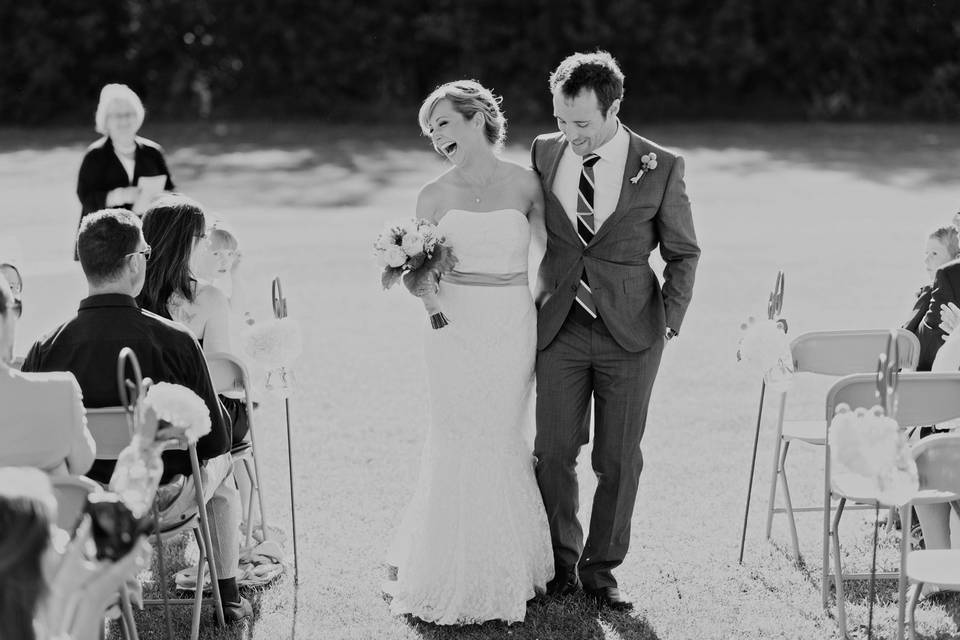 Outdoor ceremony exit