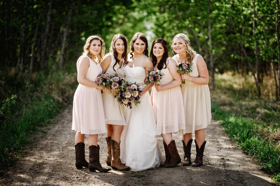 Bridesmaids and Bride