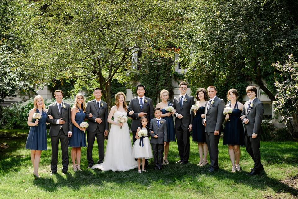 Bride and flower girls