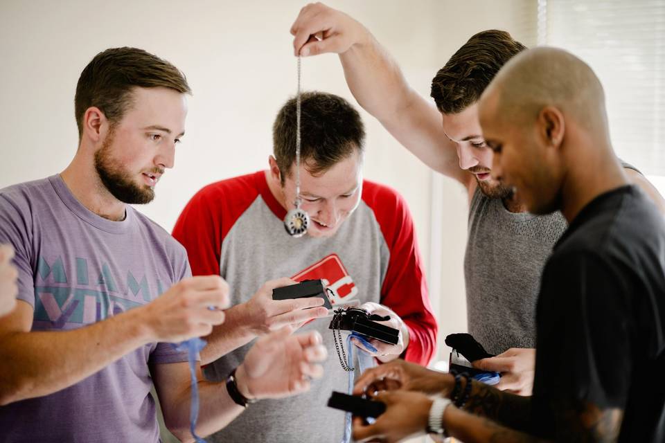 Groomsmen opening gift