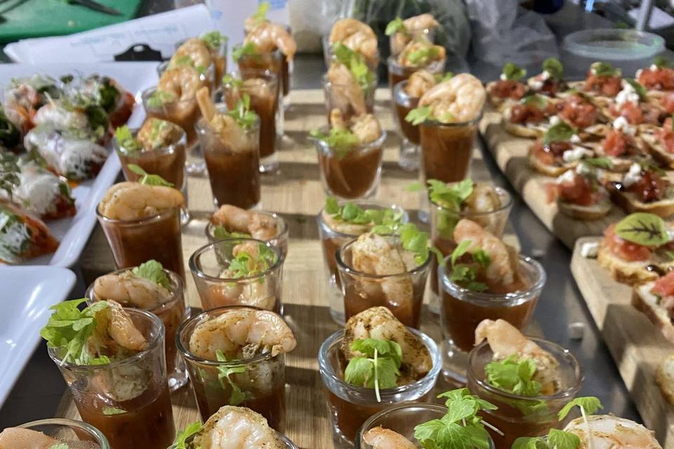 Shrimp gazpacho shooter