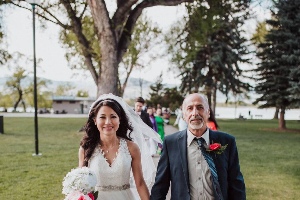 Bride and father