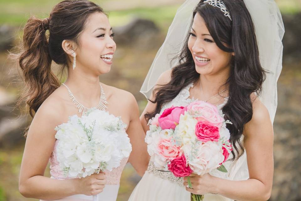 Bride and maid of honour