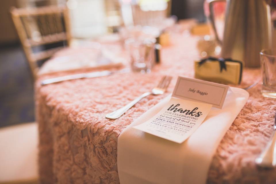 Wedding reception table