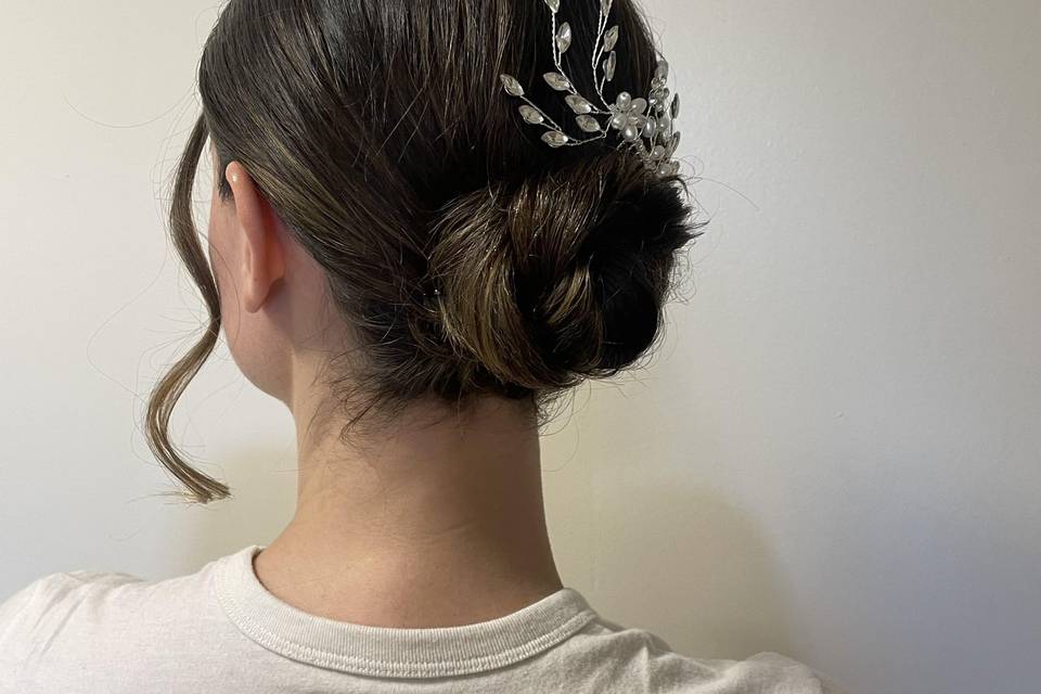 Slick back low bun