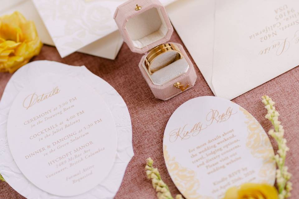 Wedding flat lay