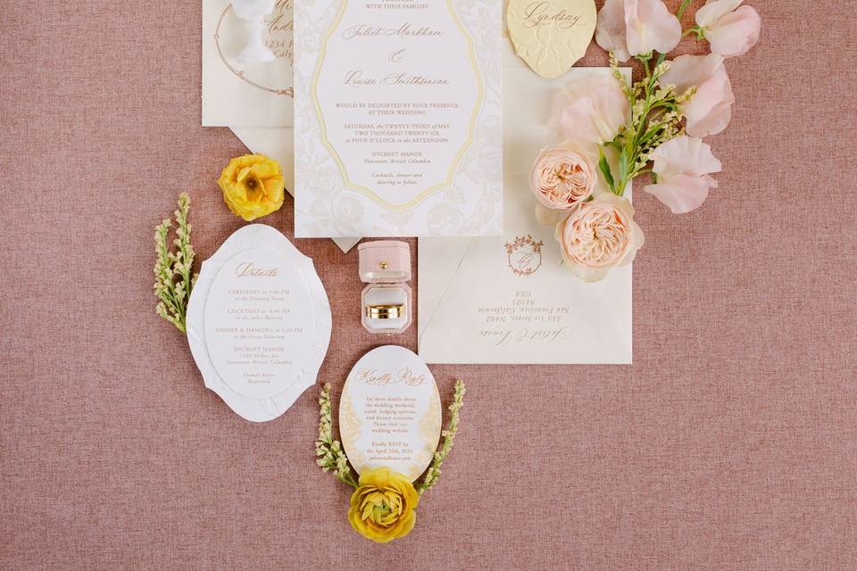 Classic wedding flat lay