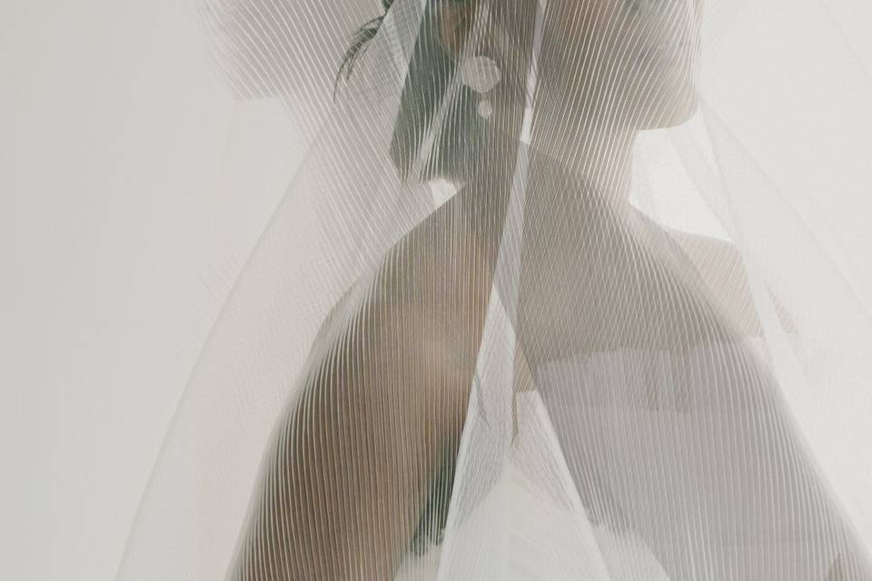Double exposure of a bride