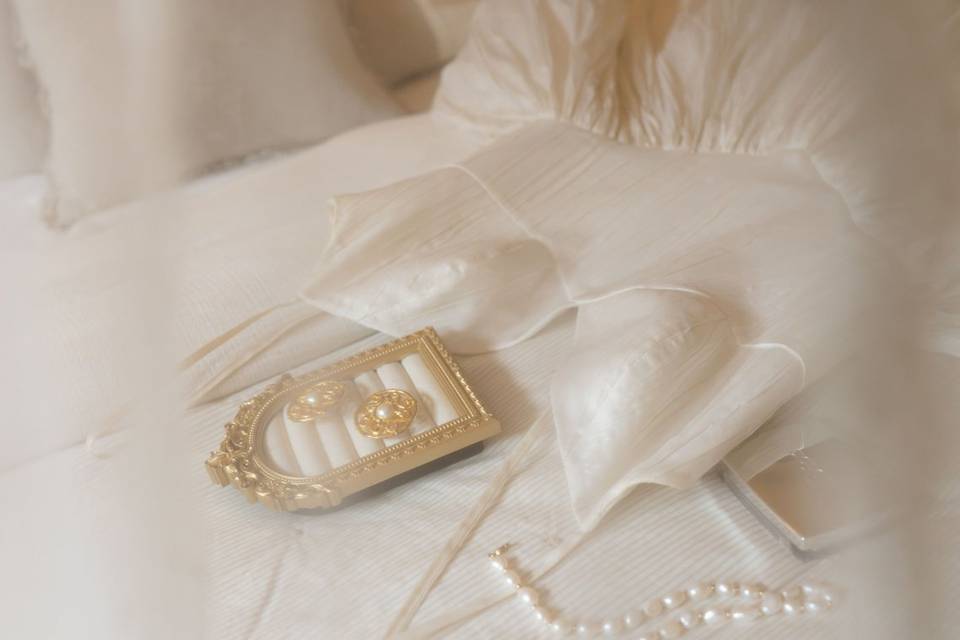 Wedding morning flatlay