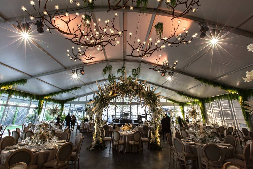 Wedding reception in pavilion