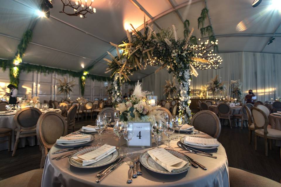 Wedding reception in pavilion