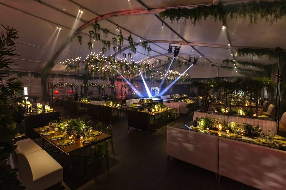 Wedding reception in pavilion
