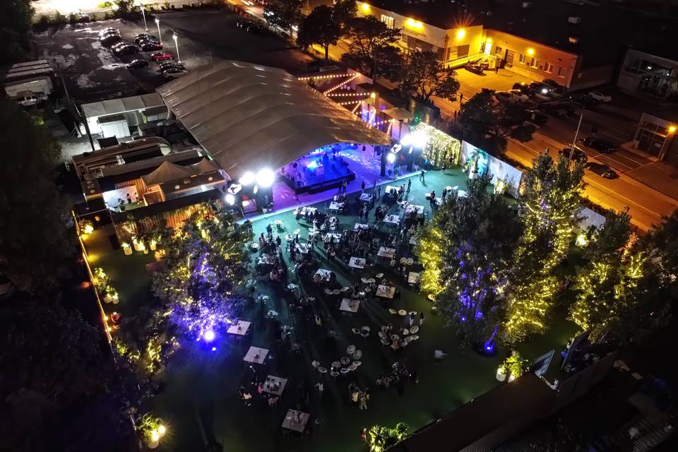 Drone shot of a birds-eye-view