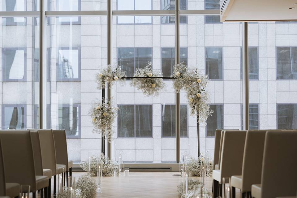 Black baby's breath arch