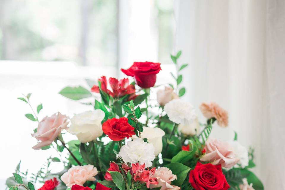 Vibrant Red Floral Arrangement