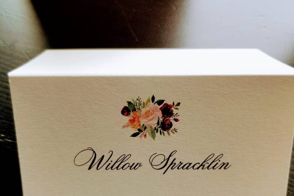 Floral Place Card