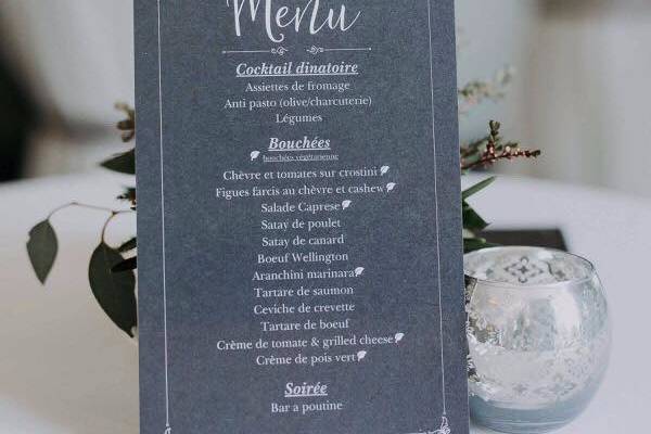 Menu 6''x9''