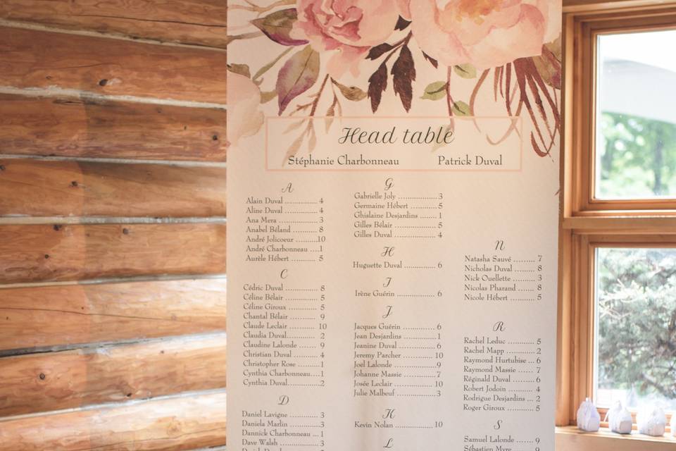 Banner seating chart 2.5'x6'