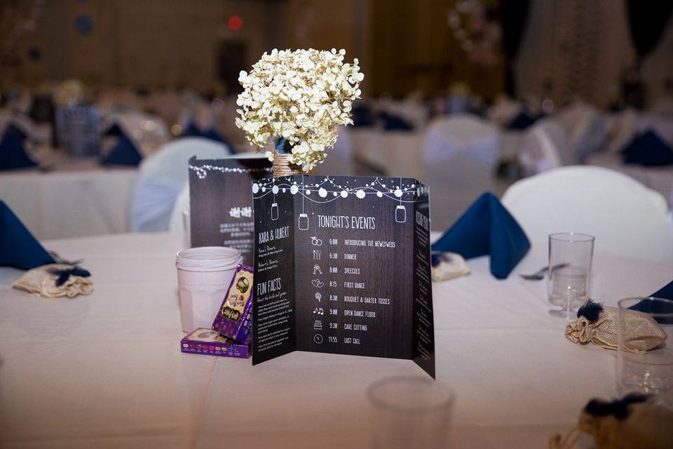 Custom wedding program / menu