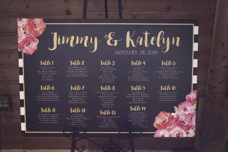 Custom reception seating board