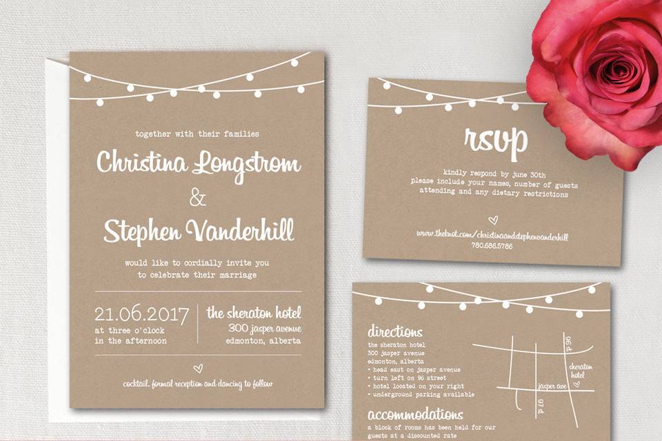 Diy printable invitation set