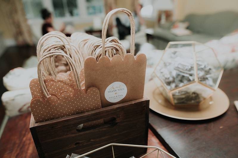 Reception table sign decor