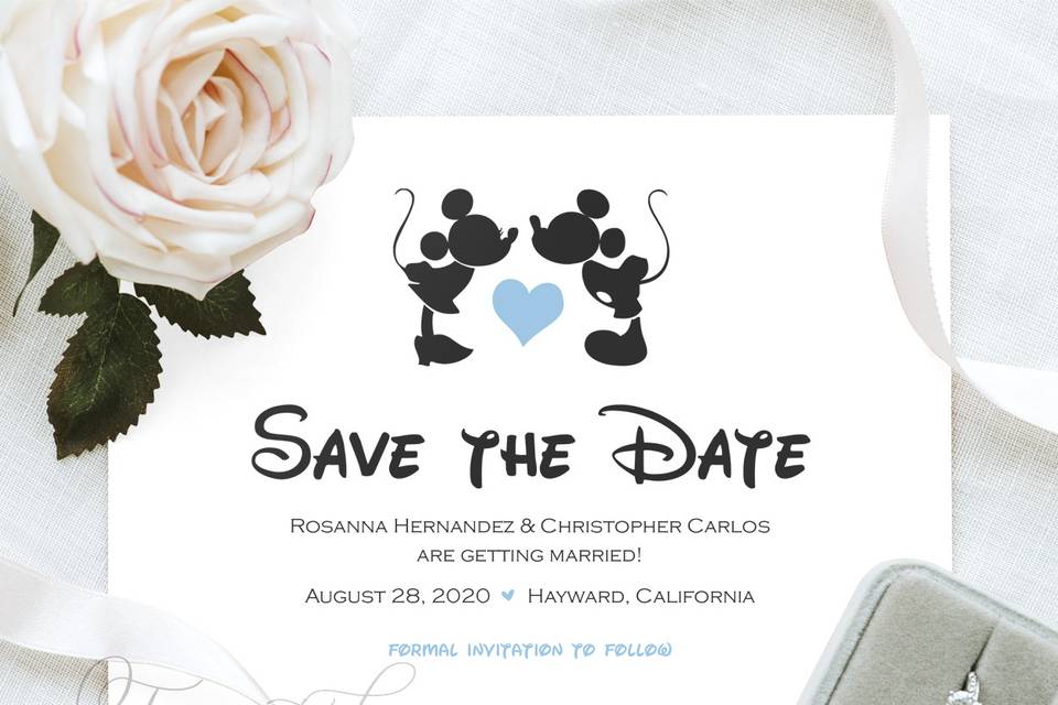 Disney-inspired save the date
