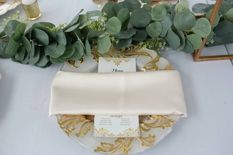 Custom menu and place cards