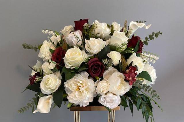 Burgundy Arrangement on stand