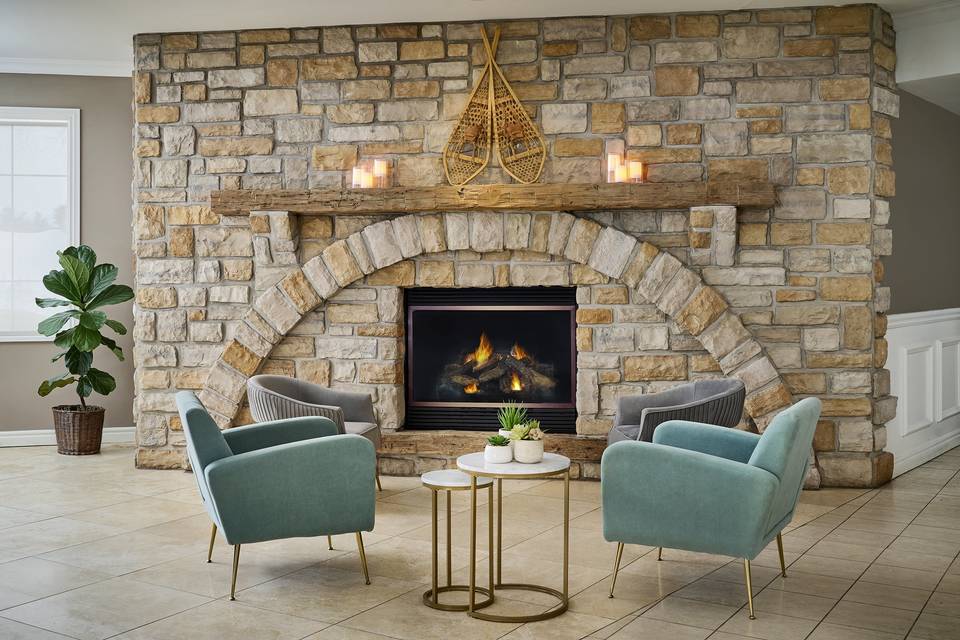 Lobby with Fireplace